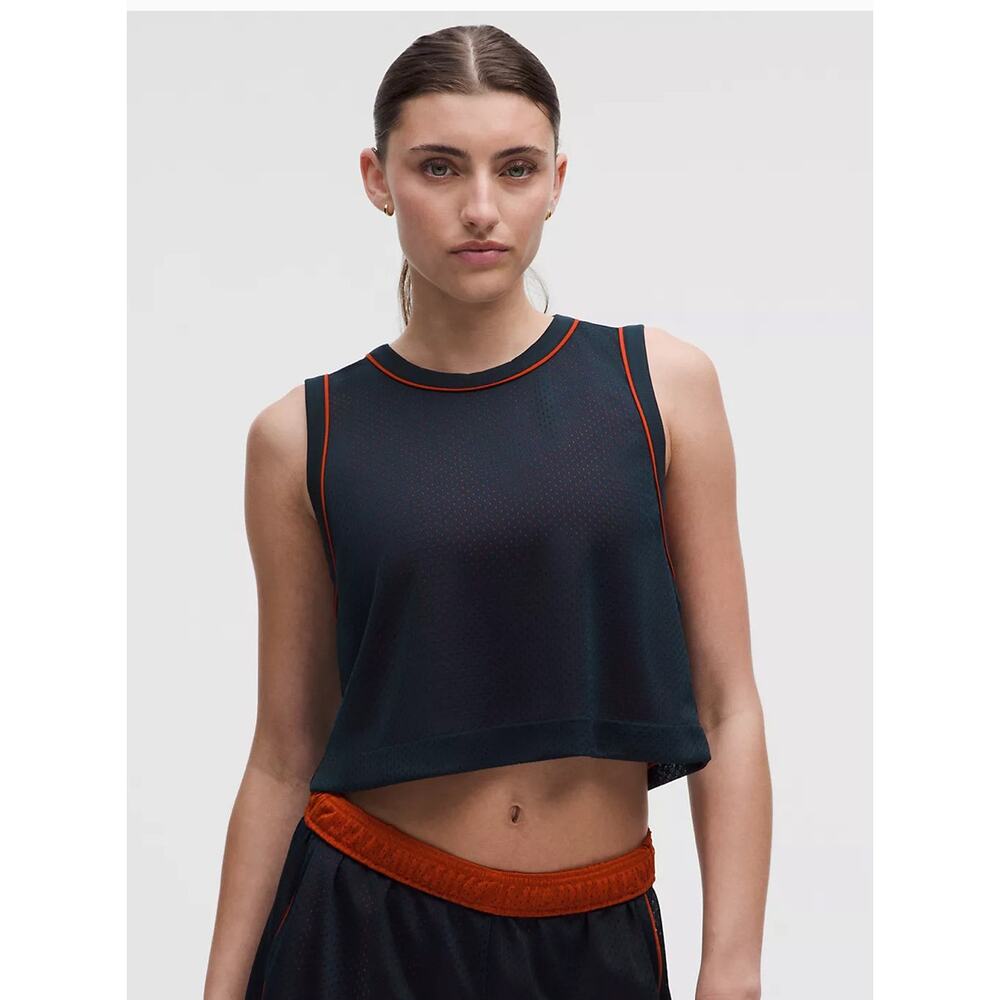 Lululemon Double-Layered Mesh Reversible Tank in True‎ Navy/ Autumn Rust Size XL